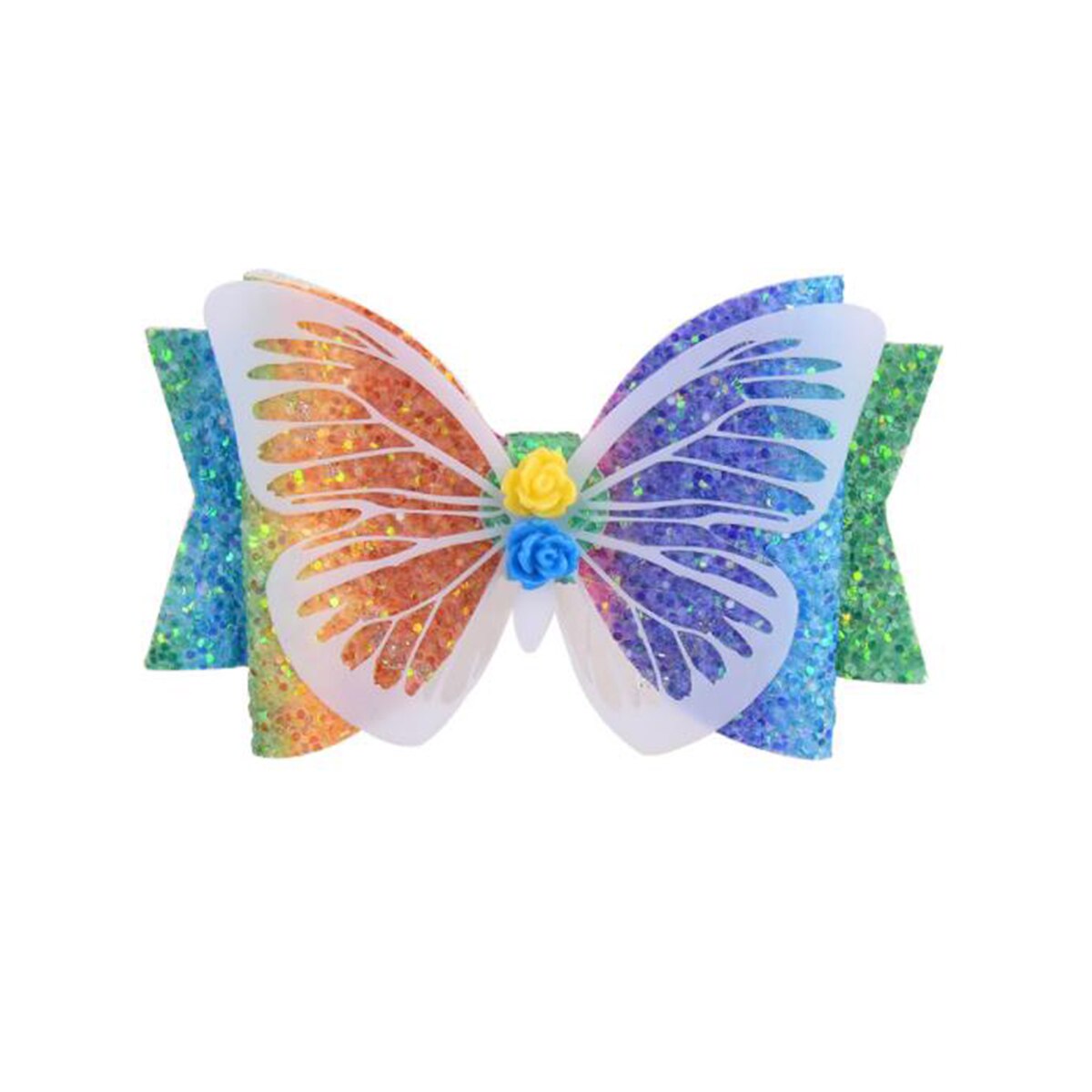 Małe dziewczynki błyszcząca ozdoba robić włosów łuki świecący robić włosów w kształcie motyla Barrettes zaciski krokodylkowe upominki na przyjęcie urodzinowe: 6