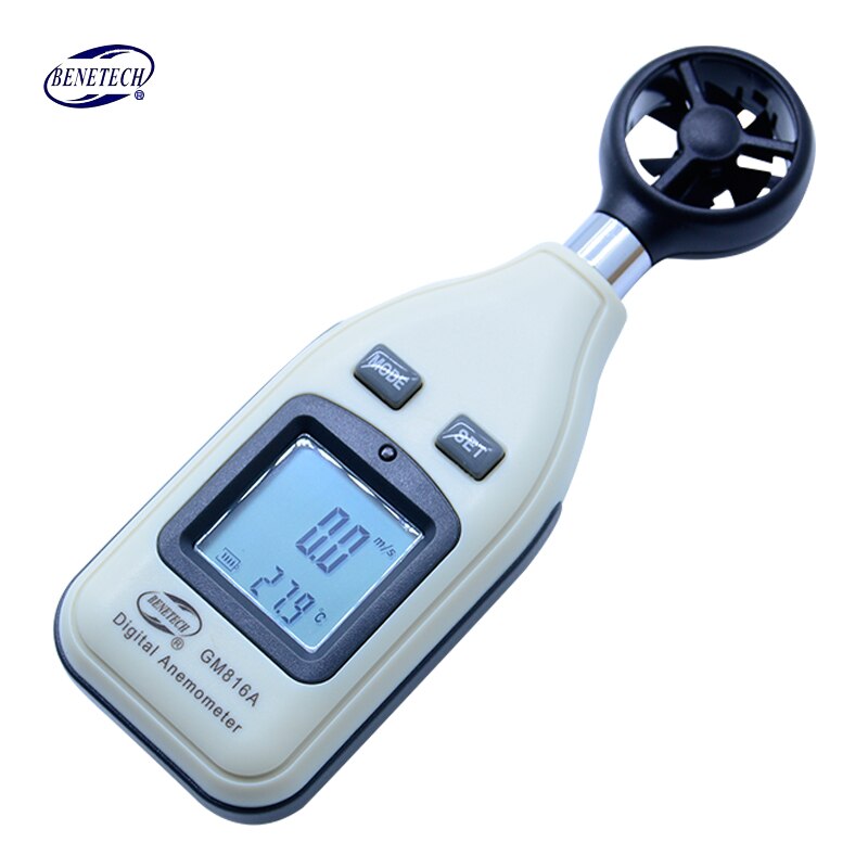 BENETECH Digitale Thermometer Anemometer + infrarood thermometer Wind Gauge Meter Voor Temperatuur huidige air velocity flow: GM816A