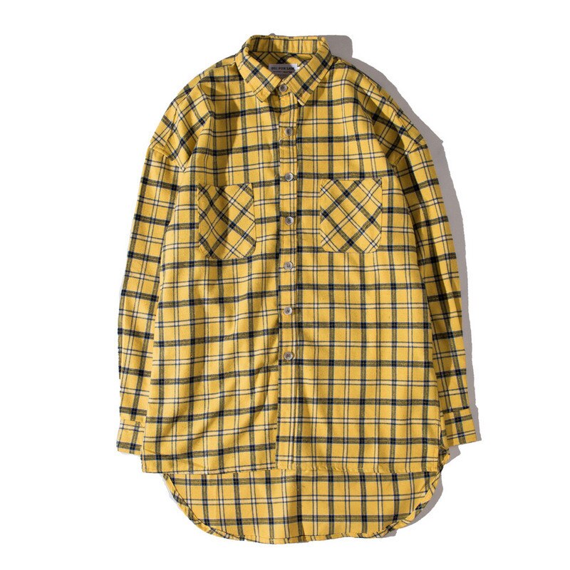 Chemises fantaisie pour hommes, vêtements Tartan à carreaux, chemise hawaïenne Justin Bieber, High Street Fog étendu,: colour2 / L