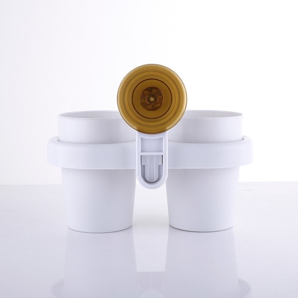 Seamless suction suction cup type toothbrush holder couple double mouth cup brush tooth cup bathroom toothpaste holder LO720340