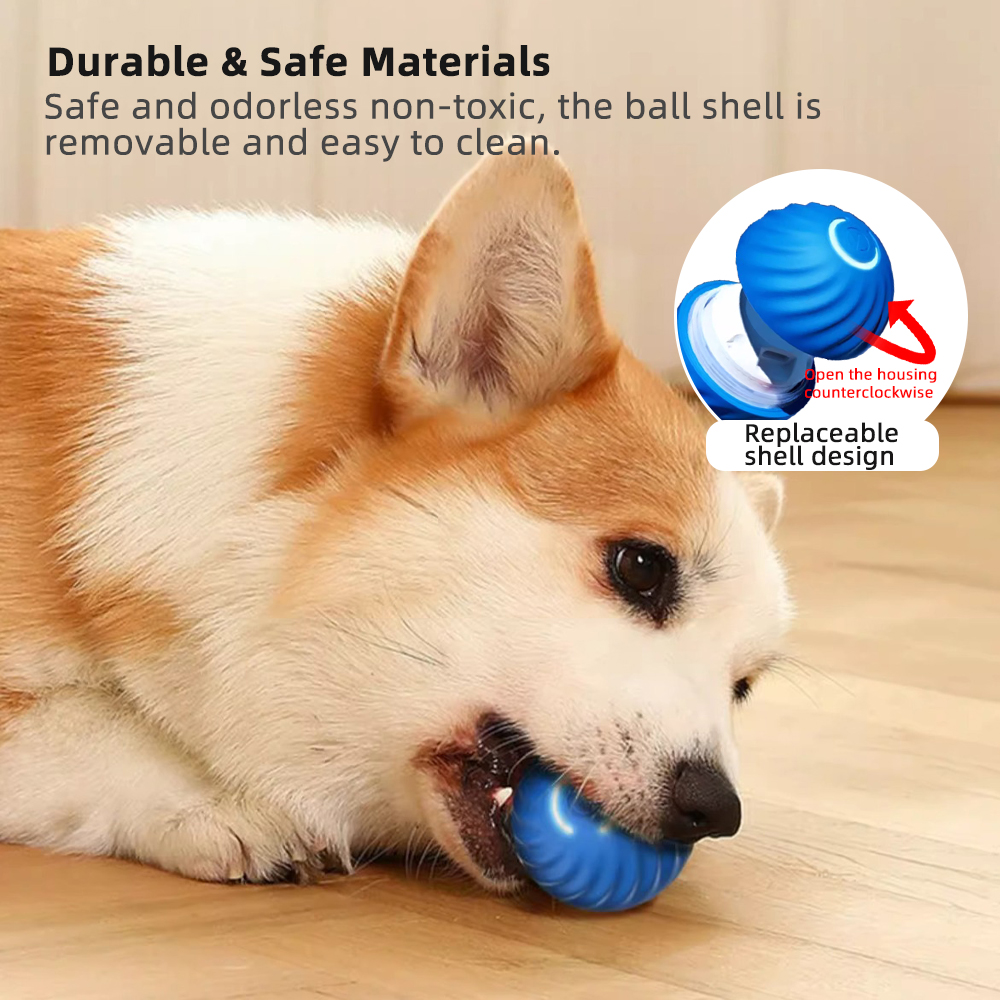 Pelota de juguete inteligente para perros, juguete interactivo electrónico para mascotas, pelota móvil y carcasa USB, rebote automático para cachorros, de cumpleaños, producto para gatos