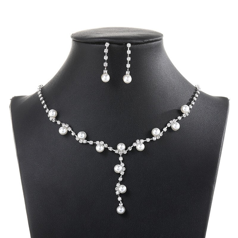 Croce confinare Ornamento Femminile Giapponese Coreano Orecchini di Perle Naturali Evidenziare uomo-fatto Collana di Diamanti Accessori di Perle di Collana