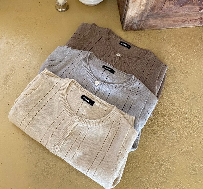 Peuter Baby Jongen Meisje Katoenen Vest Lange Mouwen Kinderkleding Lente Kid Gebreide Mesh Holle Dunne Jas