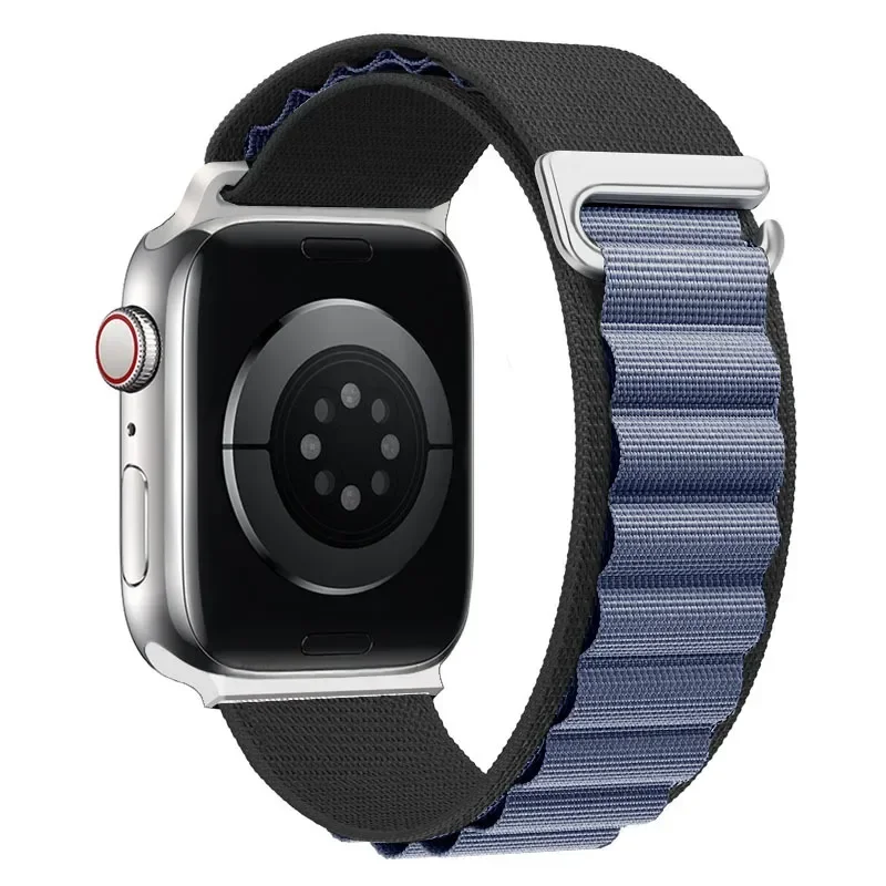 Alpine Loop Strap For Apple Watch Ultra 2 Band 9 8 7 49mm 45mm 41mm Nylon Sports Bracelet iWatch 10 6 5 4SE 44/40mm 46/42mm Belt: Blue White / 12mm