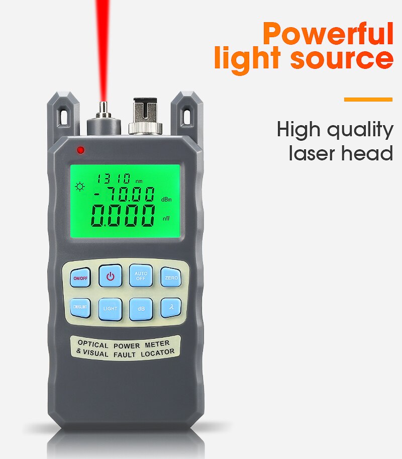 Compteur d'énergie optique de AUA-80A avec le localisateur visuel de défaut appareil de contrôle tout-en-un de fibre optique 5KM 10km 20KM 30km VFL