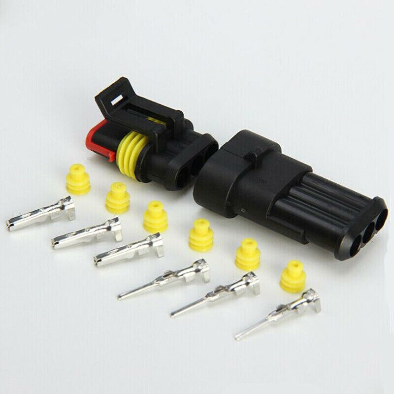 10Set 2/3/4Pin Plug Terminal Wire Connector Sealed Waterproof Electrical Car SUV Motorbikes Boats, Jet Ski