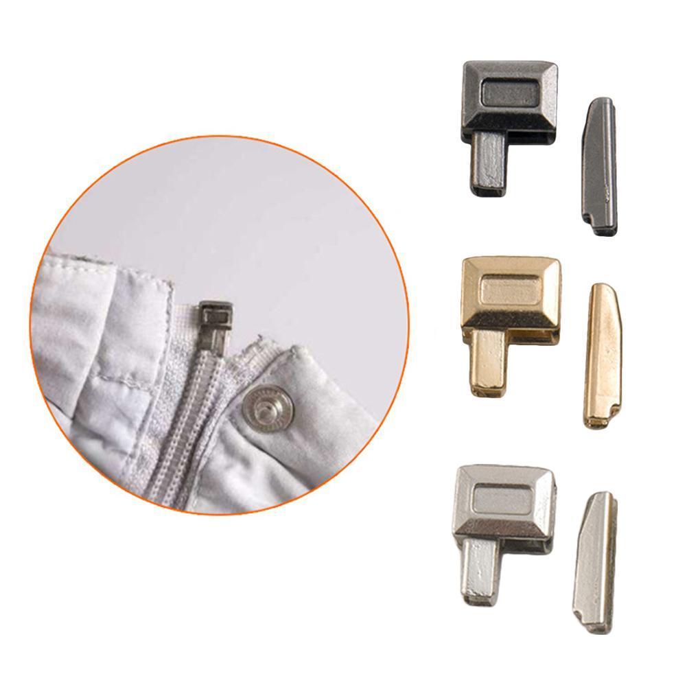 10 Sets Metall-Reißverschluss-Reparatursatz, Reißverschluss-Kopfschieber, Halter, Einfügungsstift, Reißverschluss-Stopp, Zubehör, Stecker zum Nähen, Taschenmantel