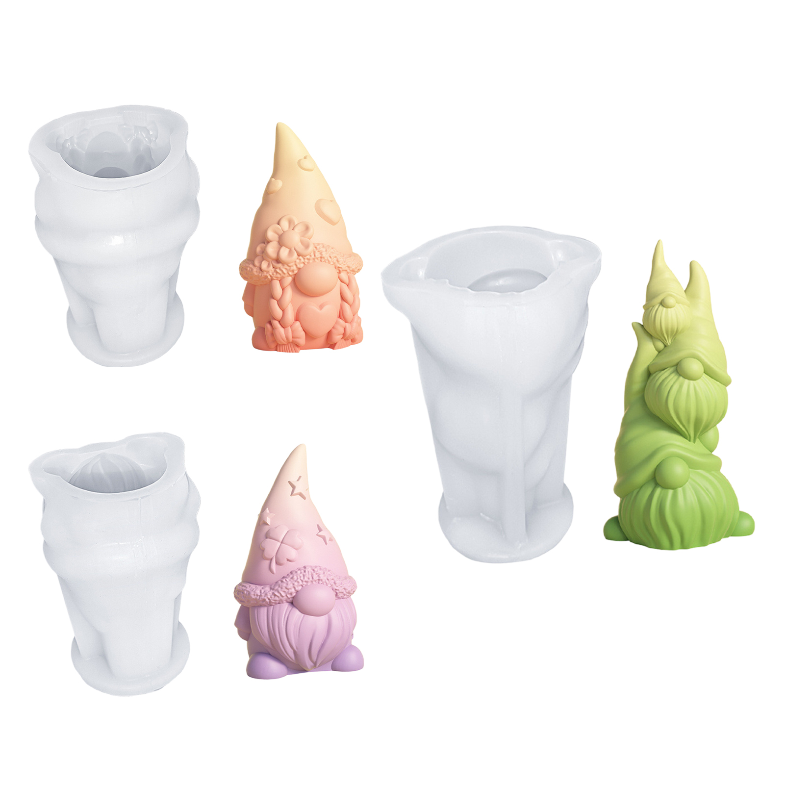 DIY Candle Silicone Mold 3D Gnome Christmas Handmade Gypsum Soap Cement Resin Molds Festival Xmas Candle Making Supplies