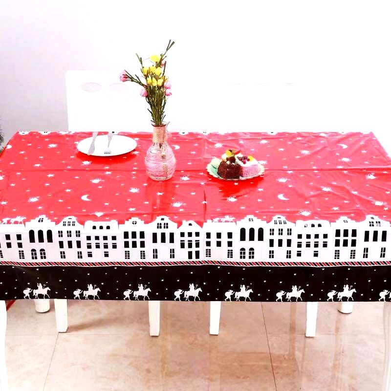 1 Pcs 120*180 Cm Kerst Tafelkleed Diner Party Nieuwjaar Gedrukt Rechthoek Pvc Tafelkleed Kerst Tafel Dekken decoraties