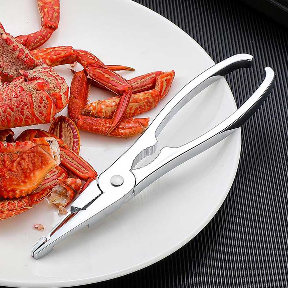 Juego de pinzas de acero inoxidable para comer cangrejo, pinzas de acero inoxidable para pelar camarones, langosta, utensilios para mariscos, galletas, cucharas, accesorios de cocina, 6 piezas