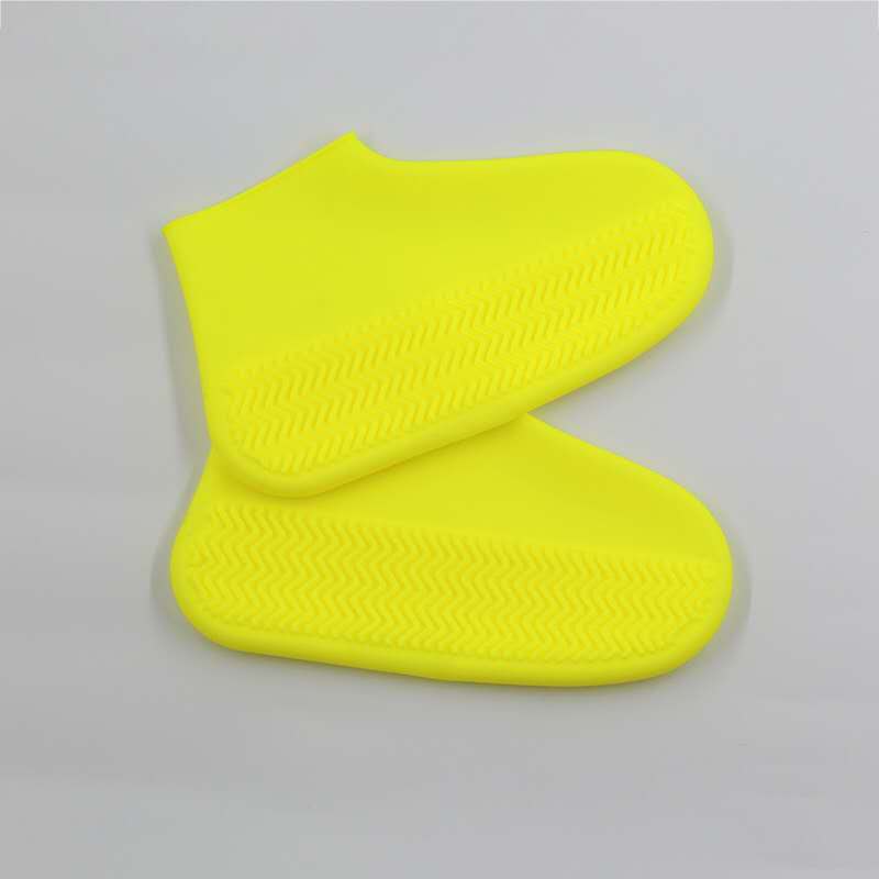 Støvler vanntett skotrekk silikonmateriale unisex sko beskyttere regnstøvler for innendørs utendørs regnværsdager: Gul / M