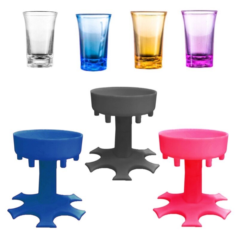 Versatori e supporto per bicchieri da 6 colpi, versatori multipli a 6 colpi per liquore Bourbon, Vodka, distributore di colpi da cocktail B