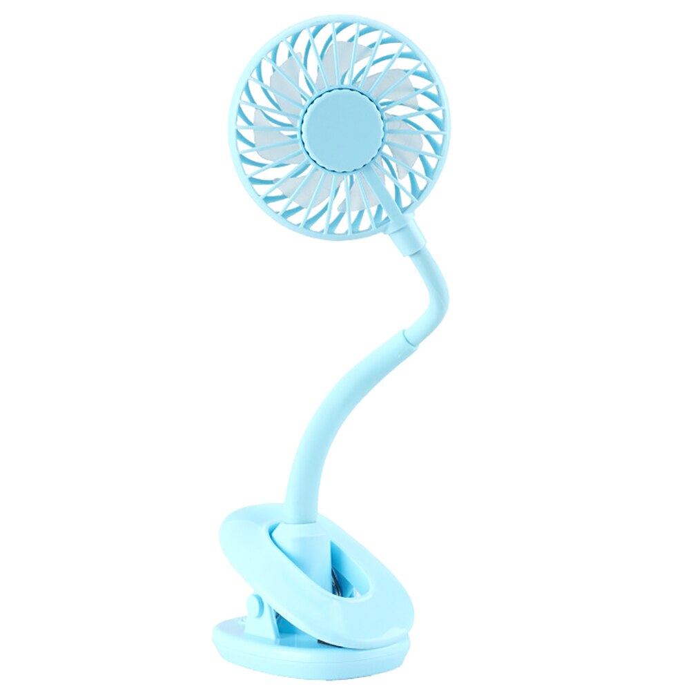 Portable Mini Clip Stroller Fan 3 Speeds Settings Flexible Bendable Usb Rechargeable Battery Operated Quiet Desk Fan For Home: Blue