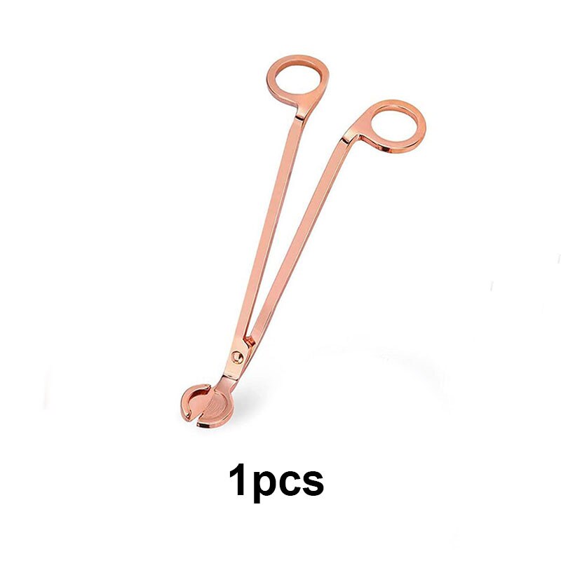 Black Rose Gold Silver Red Bronze Candle Wick Trimmer Stainless Steel Candle scissors trim wick Cutter Snuffer Round head 18cm: Rose red