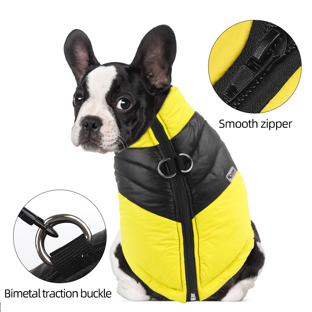 Ropa impermeable de invierno para perros, Chaqueta cálida de algodón para mascotas, chaleco para perros pequeños y grandes, abrigo de Bulldog Francés, disfraz de Chihuahua York