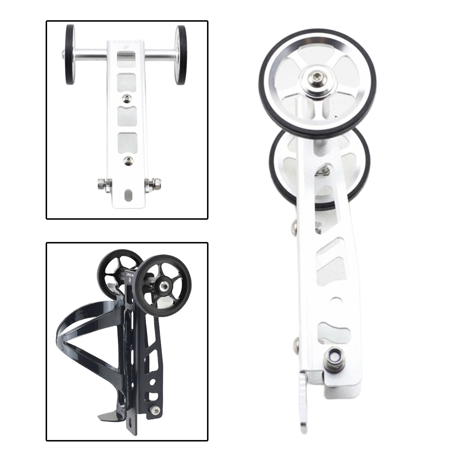 Roue facile à pousser pour vélo pliable Birdy, support de stationnement en alliage d&#39;aluminium, porte-bouteille, pièces de vélo pliant