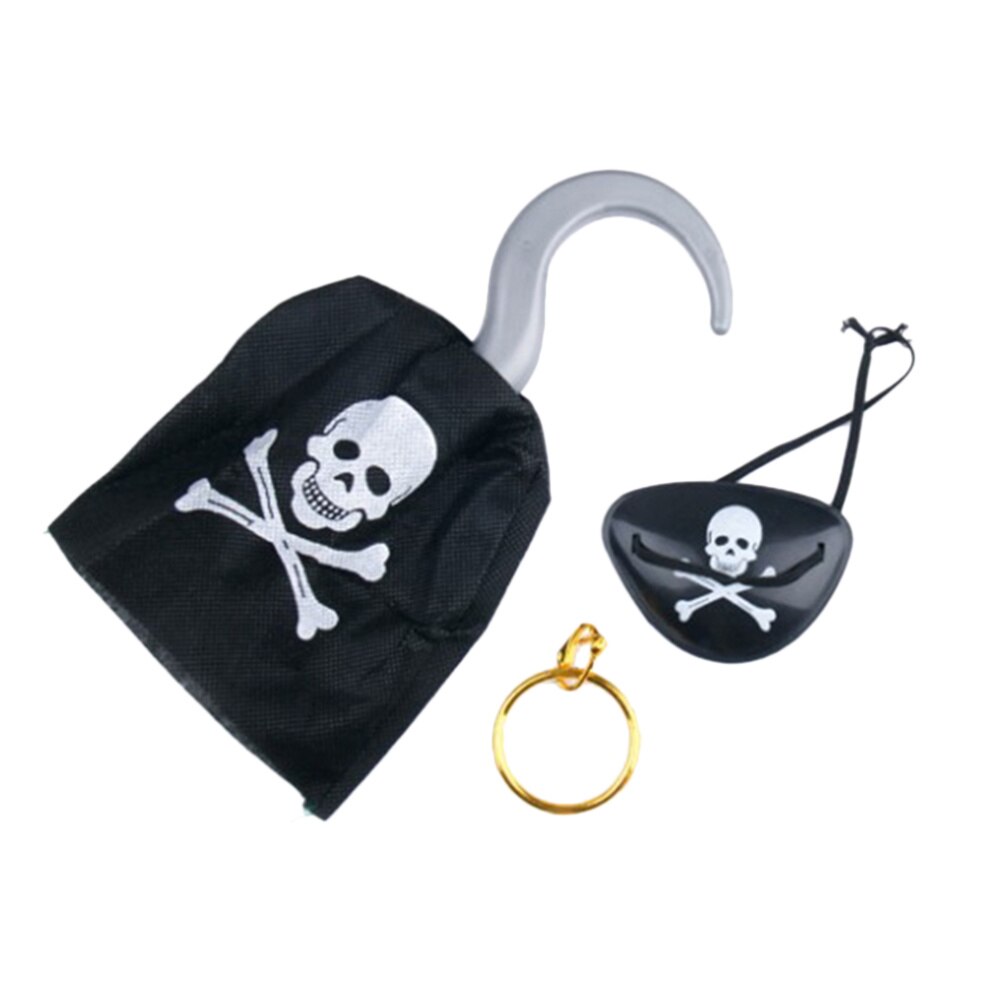 3pcs Pirate Costume Pirate Earring Pirate Accessory Eye Patches Prop Set Party Supplies for Cosplay Party Halloween Performance