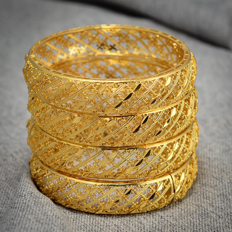 Annayoyo Dubai Maat Verstelbaar Goud Kleur Armbanden Overdreven Trendy Armbanden Voor Ethiopische/Afrikaanse Vrouwen Bruiloft Sieraden