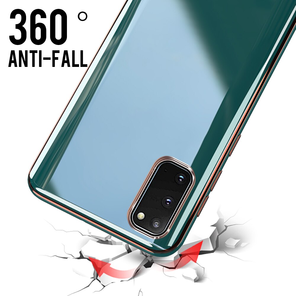 Carcasa con marco de espejo chapado para Samsung Galaxy A71 A51, funda trasera de silicona suave de color sólido para Samsung A 71 A 51 71A 51A