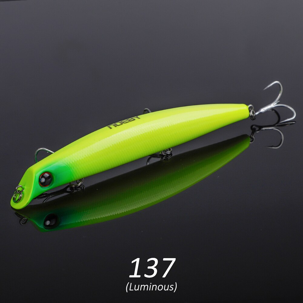 NOEBY Sasuke méné leurres de pêche 12 cm 16g 15 cm 24g flottant sans lèvres Wobblers artificiel dur appât pour bar brochet leurre de pêche: 40mm / Blanc ivoire