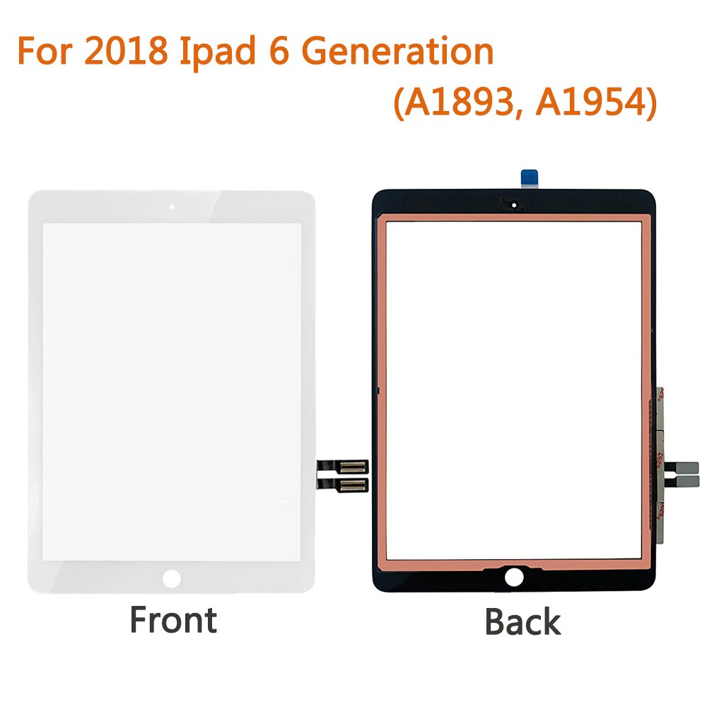 for 9.7" iPad iPad 6 Touch Screen Digitizer and Home Button Front Glass Display Touch Panel Replacement A1893 A1954