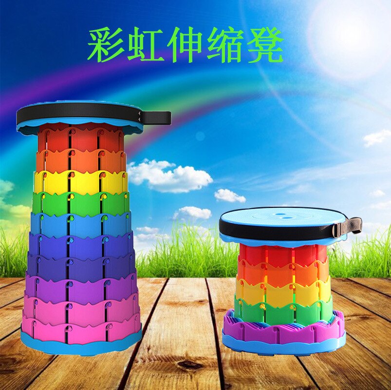 Outdoor Rainbow Telescopic Stool Portable Folding Stool Telescopic Fishing Stool Sgabello Da Pesca Telescopico Sketching Stool