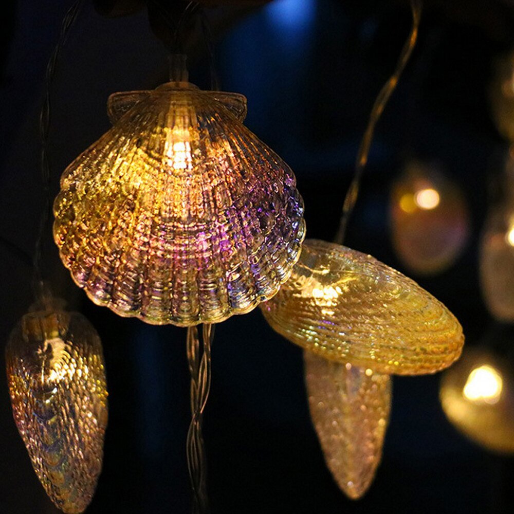 10/20 led-lichtsnoeren in de vorm van een schelp, ultraheldere, zachte verlichting voor binnen en buiten, doe-het-zelf, voegt een exotische sfeer toe