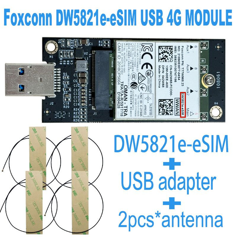 4G LTE T77W968 DW5821e X20 LTE Cat16 1Gbps FDD-LTE TDD-LTE 4G Module For Dell 5420 5424 7424 7400 Laptop T77W968: Blue