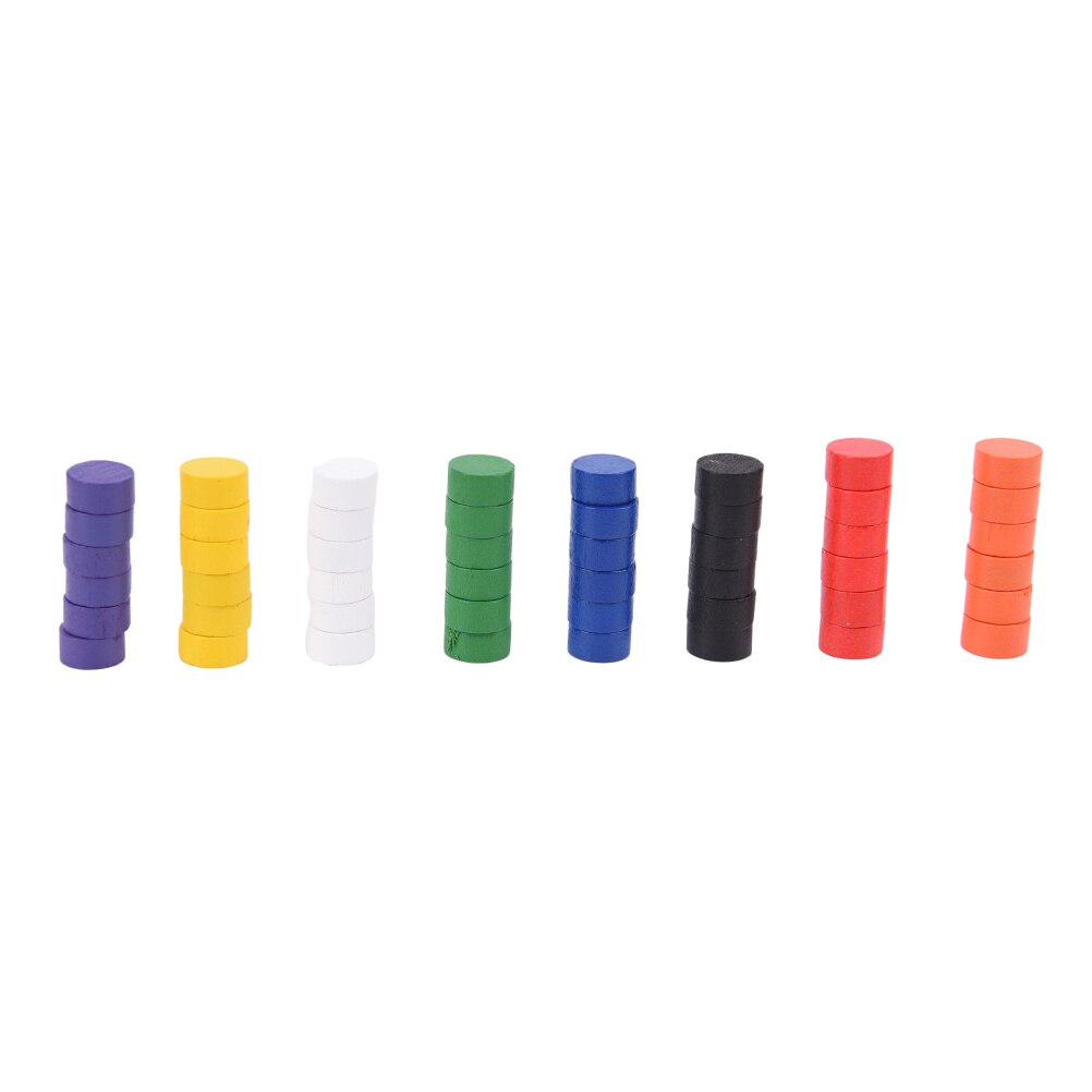 100 st diameter 10*5mm 8 färger bonde träspel bitar färgglada bonde / schack för brädspel / pedagogiska spel tillbehör