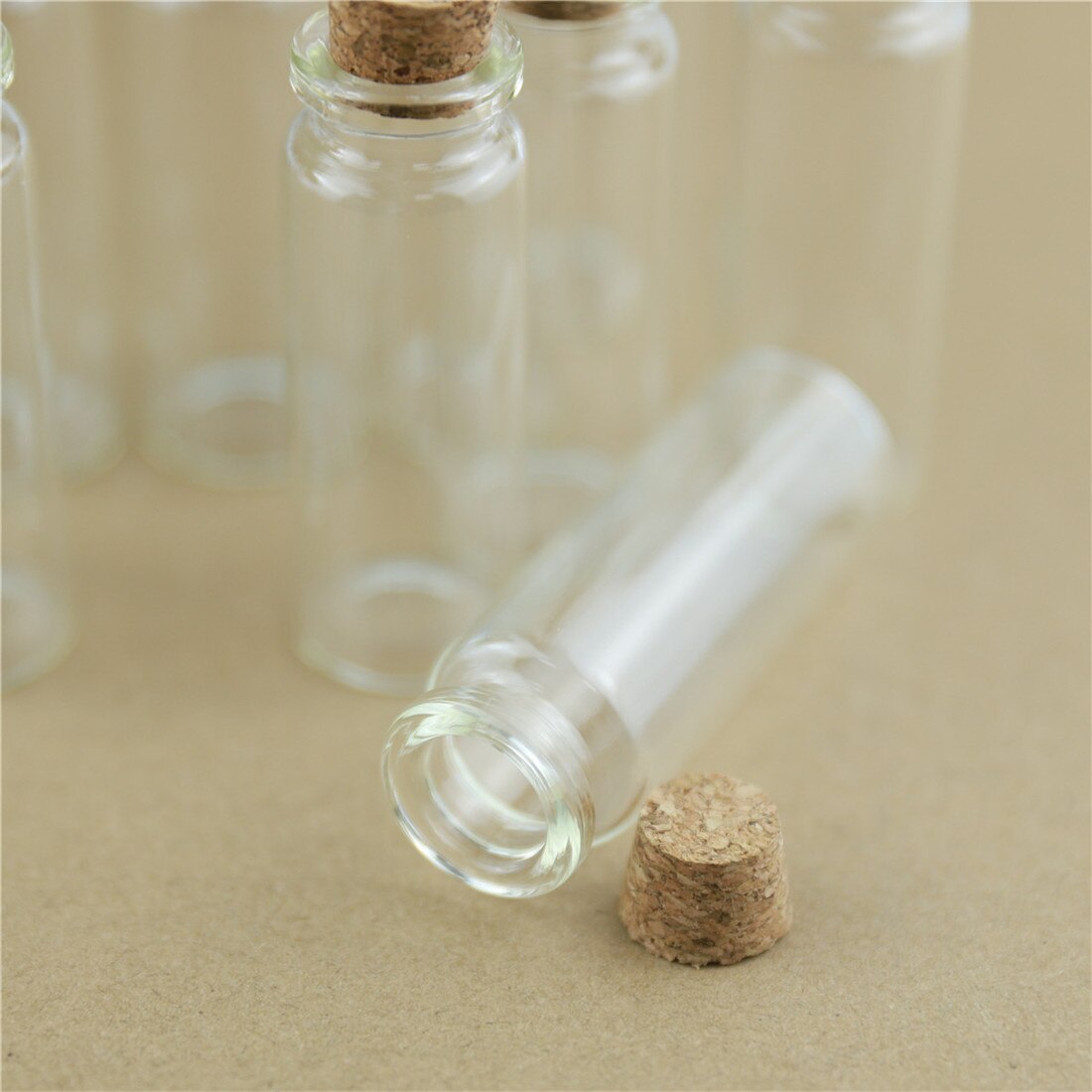 50pcs/lot 22*60mm 12ml Mini Glass Bottles With Cork Stopper Crafts Tiny Jars Transparent Empty Glass Storage Jar Bottle