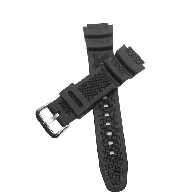 Byt ut 18mm klockarmband för casio ae -1000w aq -s810w w -s200h svart silikagel med verktygsband