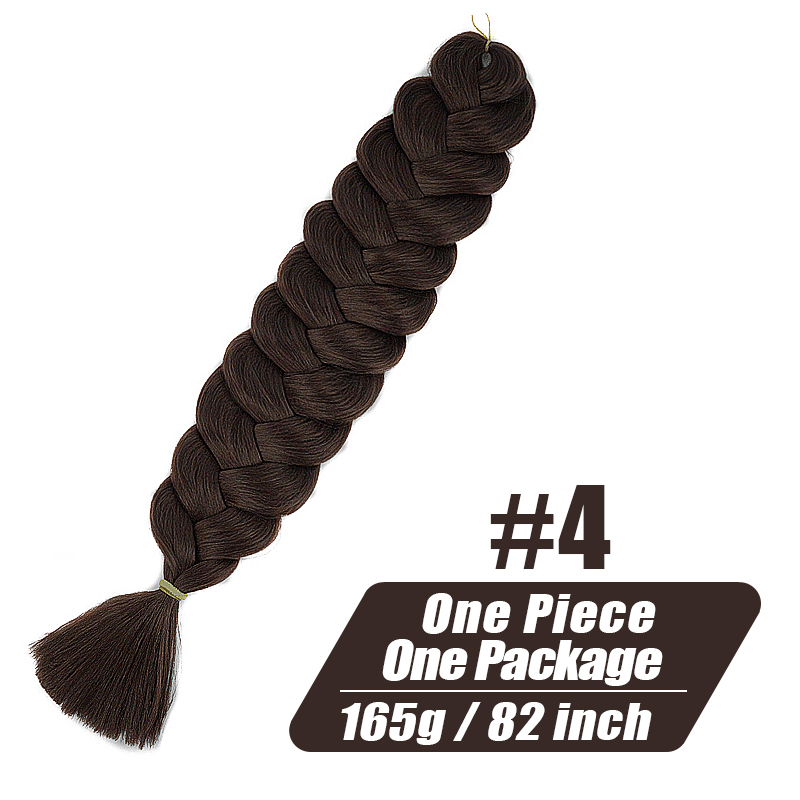 Una pieza, 82 pulgadas, 165g, trenza de fibra térmica, pelo trenzado sintético, Color puro, extensiones de cabello trenzado Jumbo de ganchillo para mujer: Blue