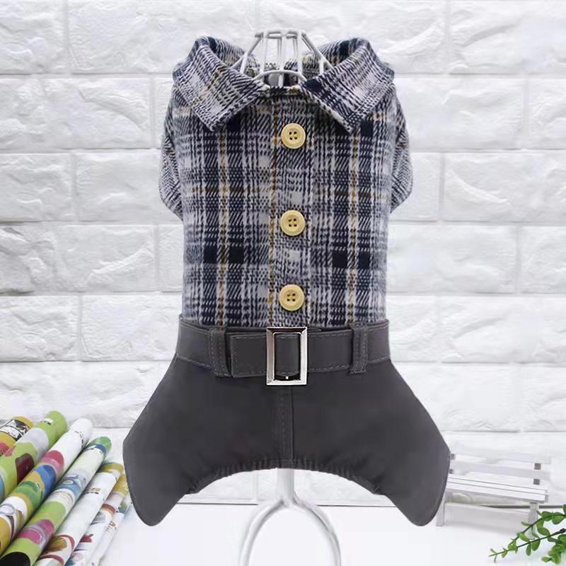 Ropa de primavera y otoño para perro, mono de rejilla para gato y perro, peleles para perros pequeños, camisa para cachorro, pomeraniano osito, chihuahua, caniche