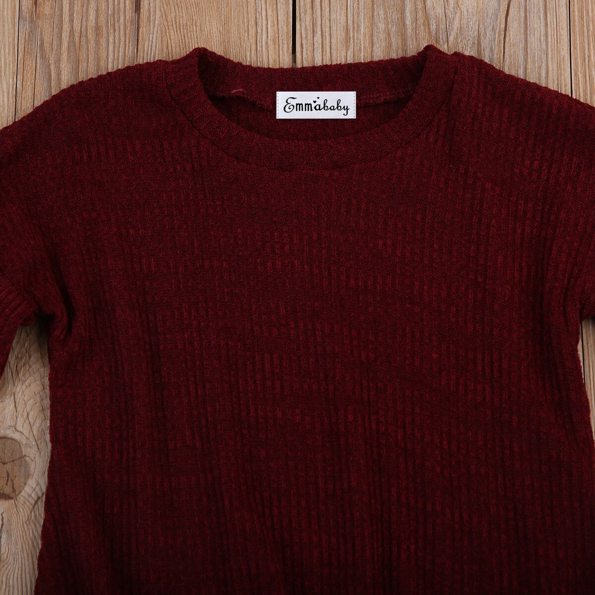Emmababy Autun Bambino Ragazze Vino Rosso Maglioni-6Y Capretti Svegli della Ragazza Maglioni Maglione Caldo Maglione Pullover Manica Lunga Outwear