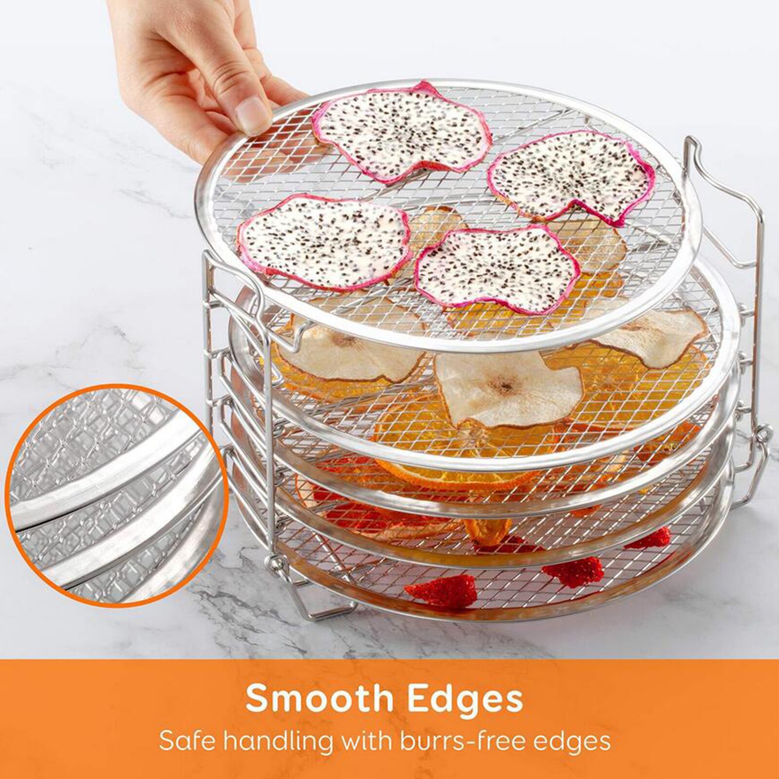 Rejilla deshidratadora de cocina, cinco capas apilables, estante de soporte para cocina a presión, freidora de aire, utensilios para deshidratar alimentos