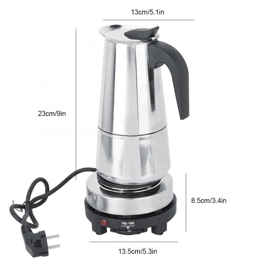 450ml rostfritt stål elektrisk spis kaffekanna bryggare värmare set eu plug 220-240v(  ) kaffe electrica