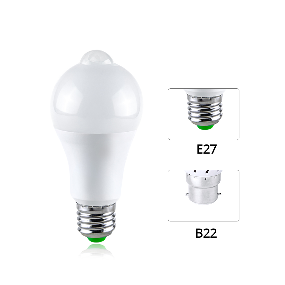 AmmToo E27 B22 LED PIR Motion Sensor Night light 110V 120V 220V 12W 18W Sensor Bulb Lamp For Stair Hallway Emergency lighting