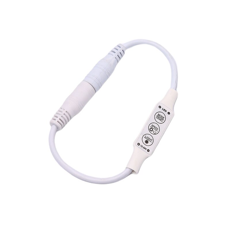 1 st mini led 3 nycklar dimmer controller 72w med hane honan dc kontakt  dc12-24v 6a: Vit