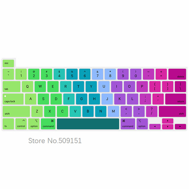 Housse de protection en Silicone pour MacBook Pro 16 pouces, couleur arc-en-ciel, Touch Bar et Touch ID A2141, pour clavier anglais et américain: Rainbow
