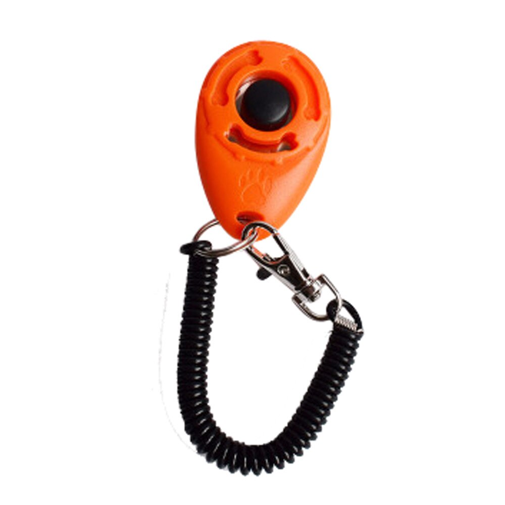 1 Pcs Pet Cat Dog Training Clicker Plastic Dogs Click Trainer Aid Too Adjustable Wrist Strap Sound Keychain Dog Repeller #Y5: Orange