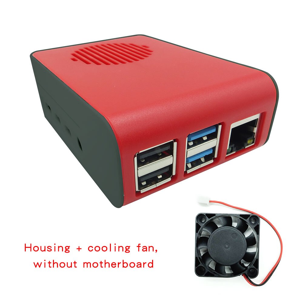 Funda para Raspberry Pi 4, carcasa con ventilador de refrigeración, para Raspberry Pi 4 Modelo B, Pi 4B, Pi 4: Black red