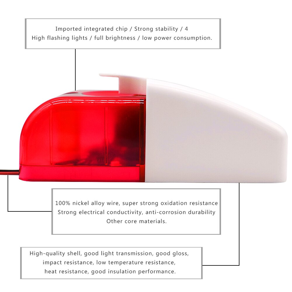 Flash LED strobe Light Siren 24V Work For GSM PSTN Home Security Voice Burglar Alarm System