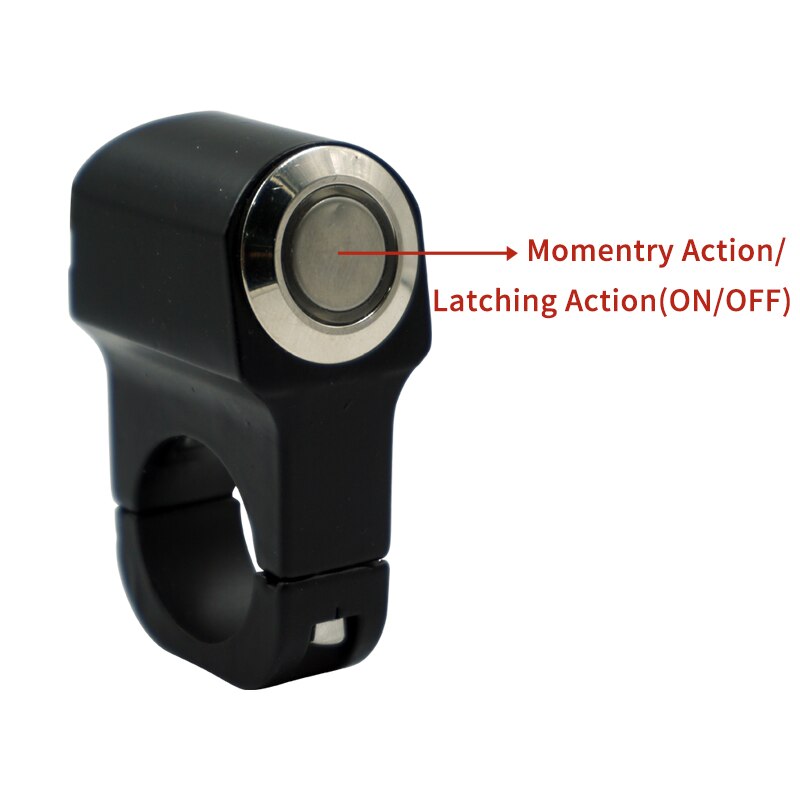 Motorcycle Switches ATV Scooter 22mm 24mm Handlebar Headlight Hazard Fog Light Switch Momentry/Latching ON-OFF Button with LED