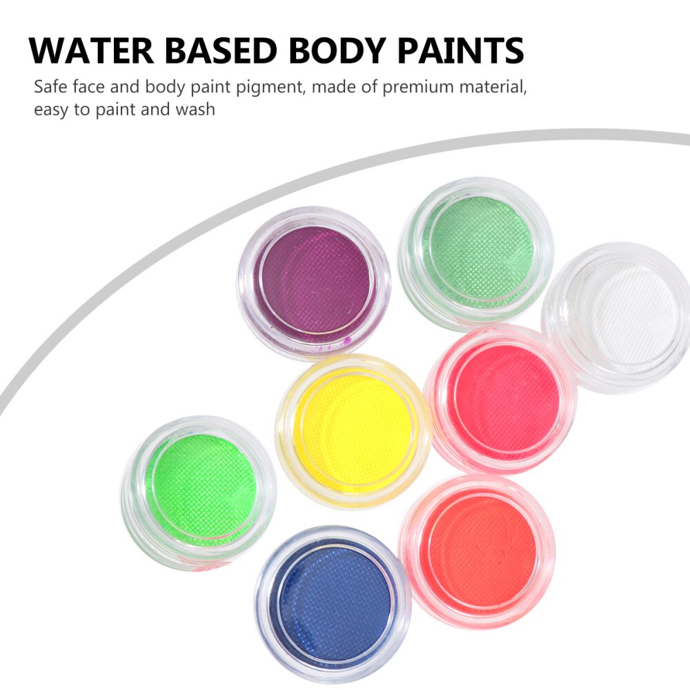 8pcs Decorative Useful Body Painting Pigments Body Paints for Halloween Carnival Show
