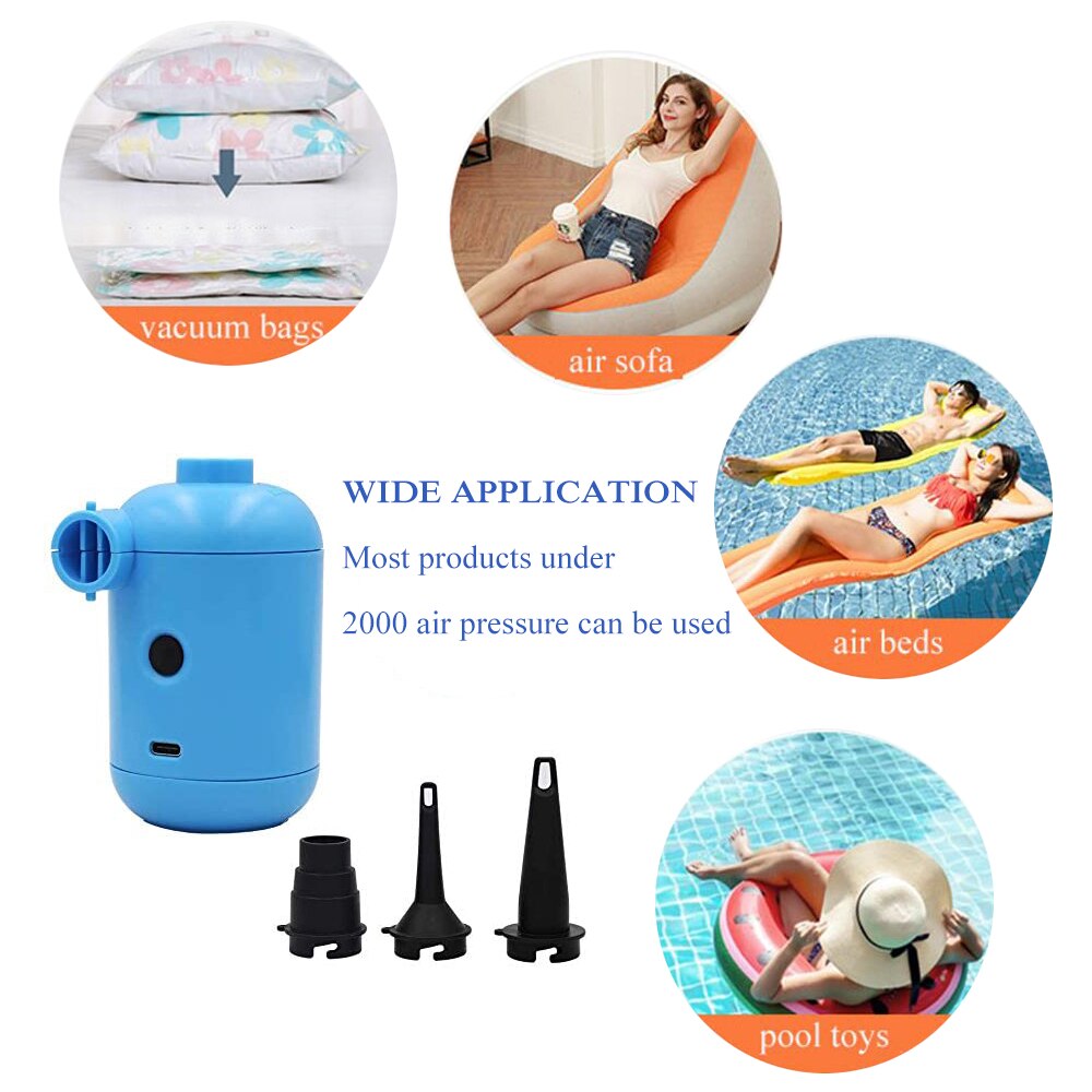 Portable USB Electric Air Pump Air Mattress Boat Sofa Auto Air Inflatable Pump for Car Camping Inflator