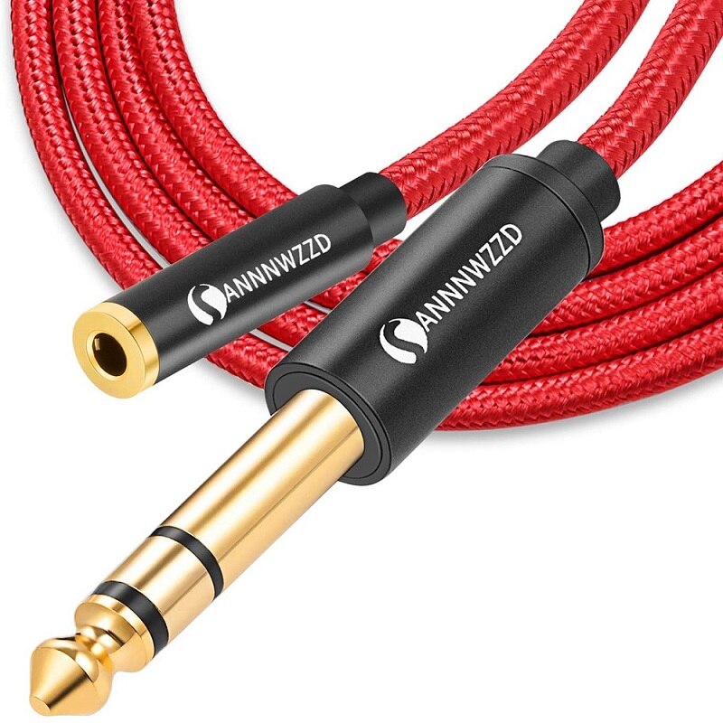 6.5mm Male to 3.5mm Female Audio Cable For Amplifier Console Guitar Recording Adapter 6.5mm TRS 1/4'' Male to 3.5mm Female Cable: 2m