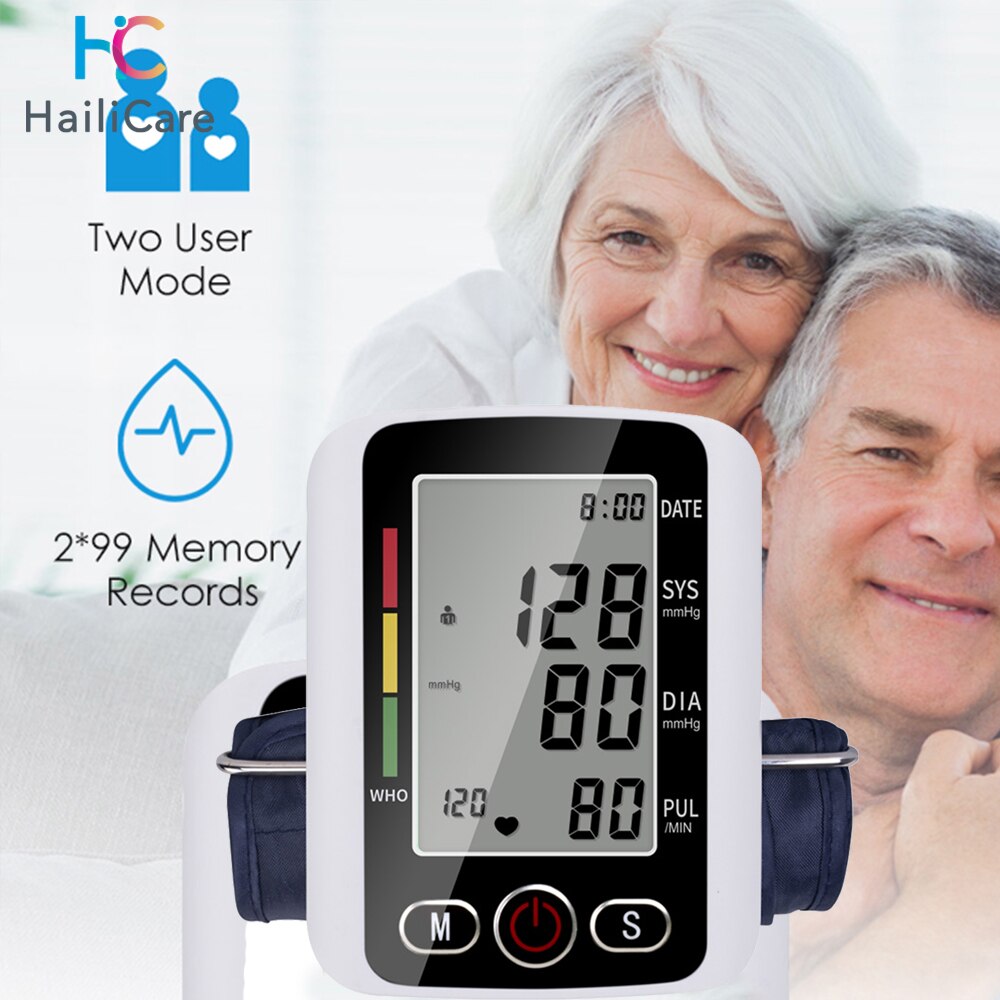 Arm Automatic Blood Pressure Monitor BP Sphygmomanometer Pressure Meter Tonometer for Measuring Arterial Pressure