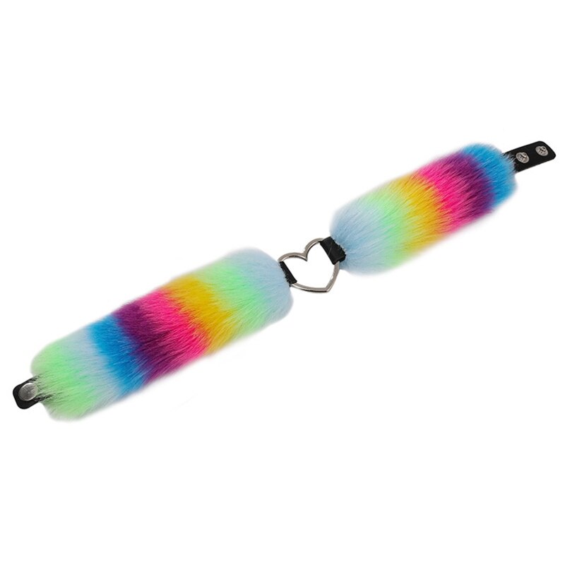 2022 moda serce kołnierz Choker kobiety puszysty naszyjnik punkowe dziewczyny pluszowy łańcuszek do obojczyka biżuteria dekoracyjna na impreza w klubie nocnym: Colorful