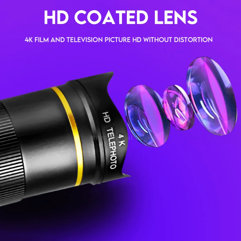 32X22X4K Professionele Telescoop Monoculaire Hd Zoom Telefoonlens Camera Telephoto Met Driepoot Metalen Telescoop Voor Toerisme