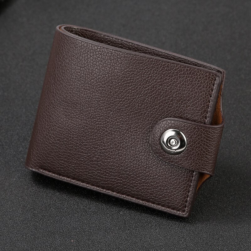 Heren portemonnee portemonnee heren kort pu leer muntkaarthouder stijl stedelijk goed luxe minimalistisch eenvoudig: Bruine snap